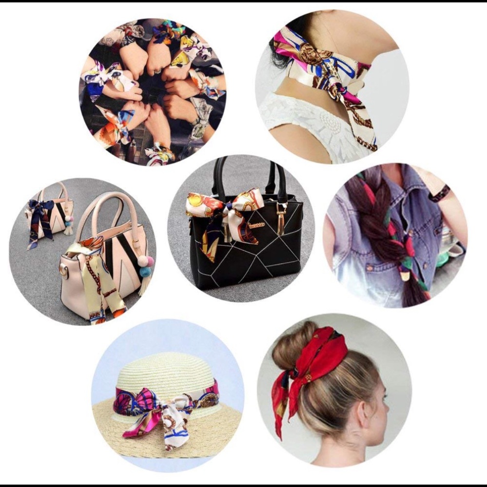 2pcs Twilly Scarves Handbag/ Handle Ribbon - Picture 10 of 11